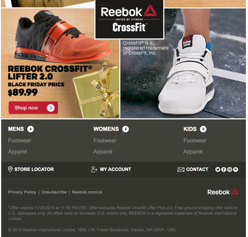 reebok thanksgiving deals