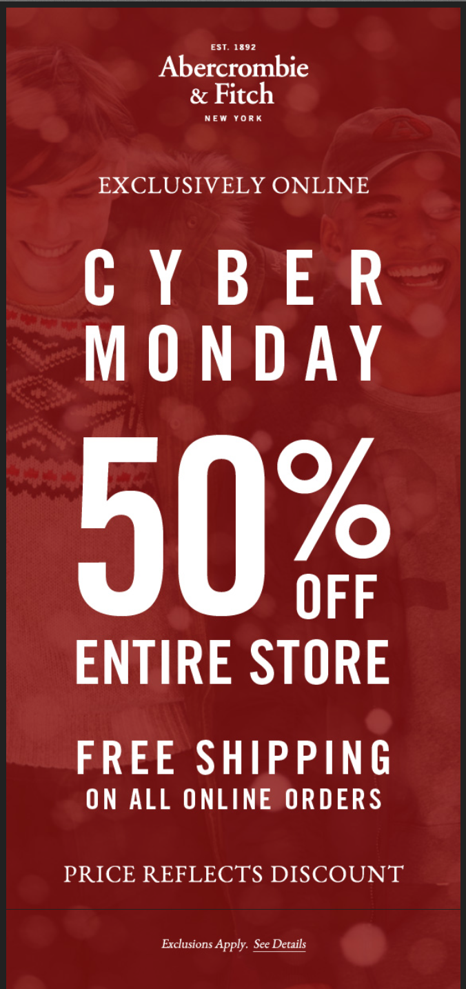 abercrombie and fitch cyber monday 2018