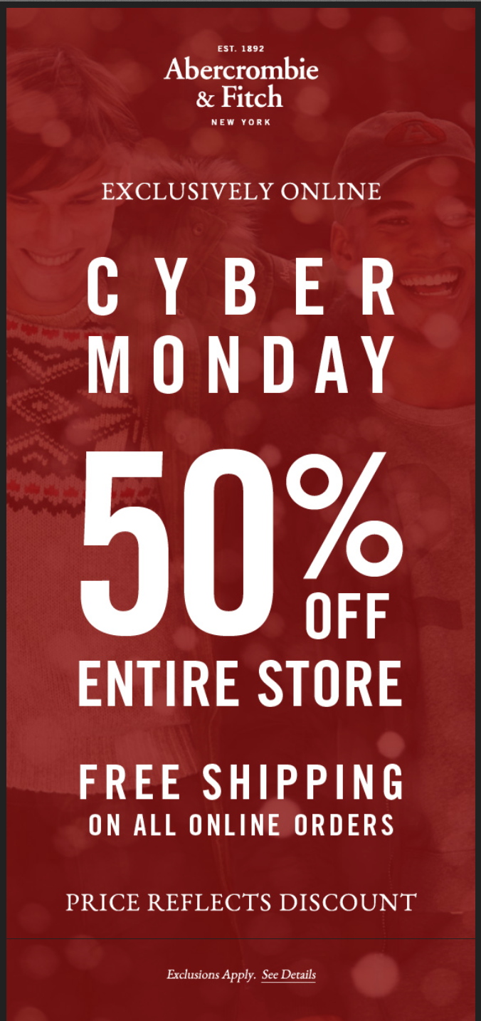 abercrombie and fitch cyber monday