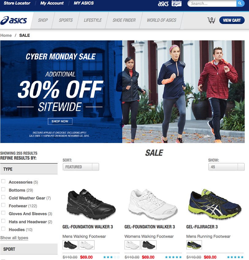 asics cyber monday sale