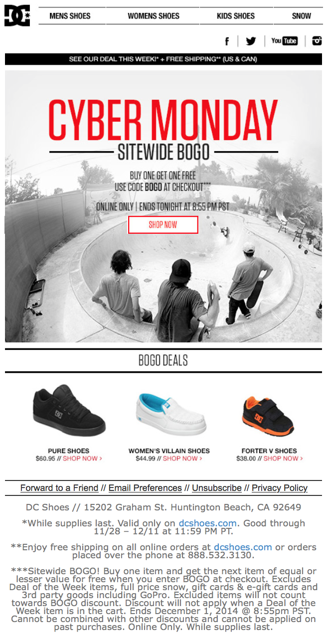 dc shoes cyber monday sale