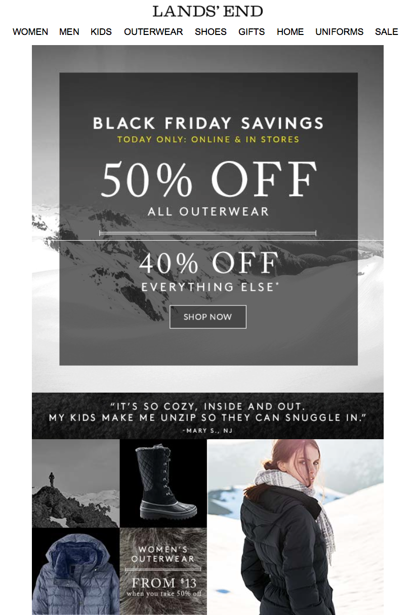 Land's End Black Friday 2021 Sale - What to Expect - Blacker Friday - When Does Black Friday Deal Generally End