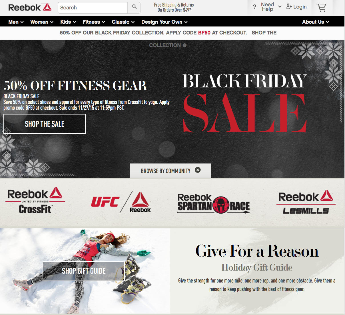 reebok thanksgiving deals