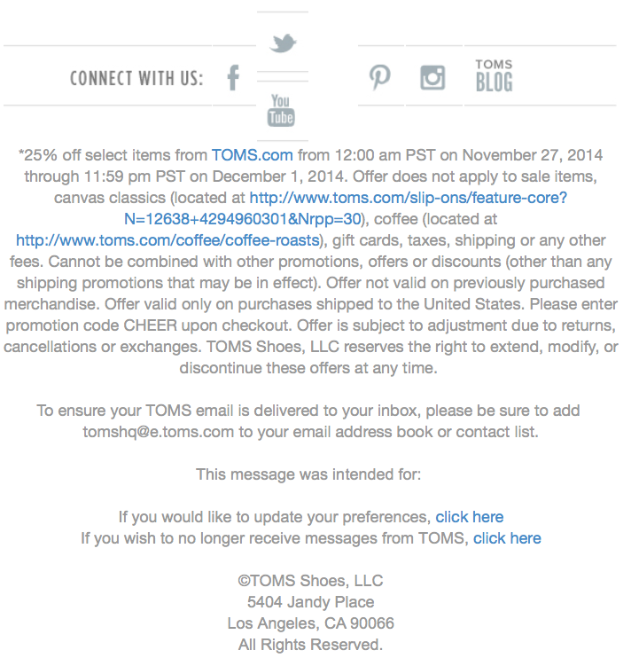 toms cyber monday