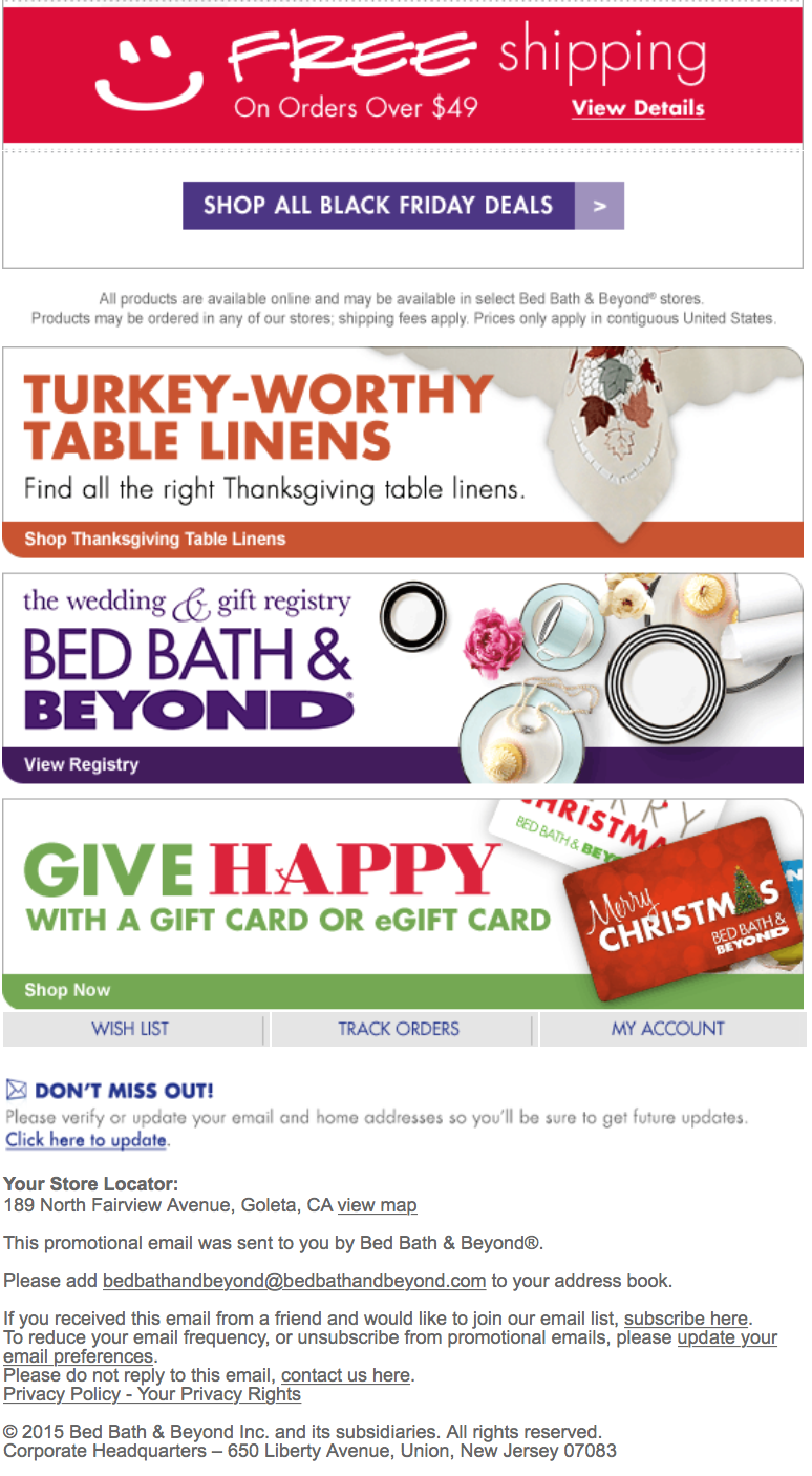 bed bath and beyond black friday