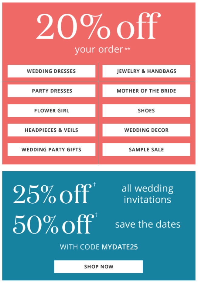 Davids clearance bridal coupons