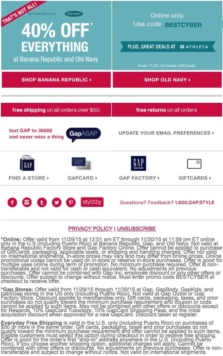 GAP Cyber Monday 2020 Sale - What to Expect - Blacker Friday