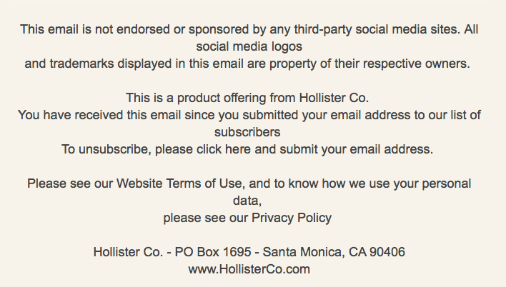 hollister co email