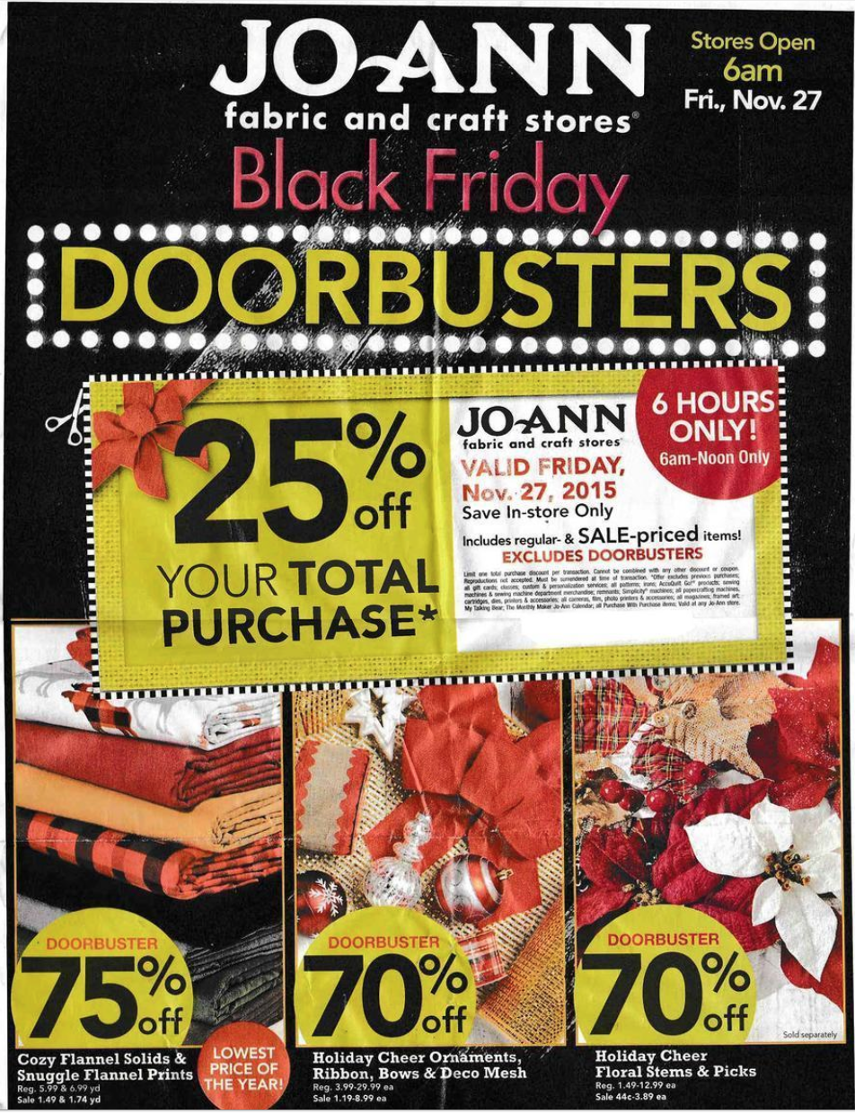 JoAnn Fabric Black Friday 2018 Sale, Deals & Ads Blacker Friday