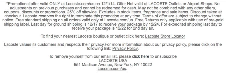 lacoste cyber monday deals