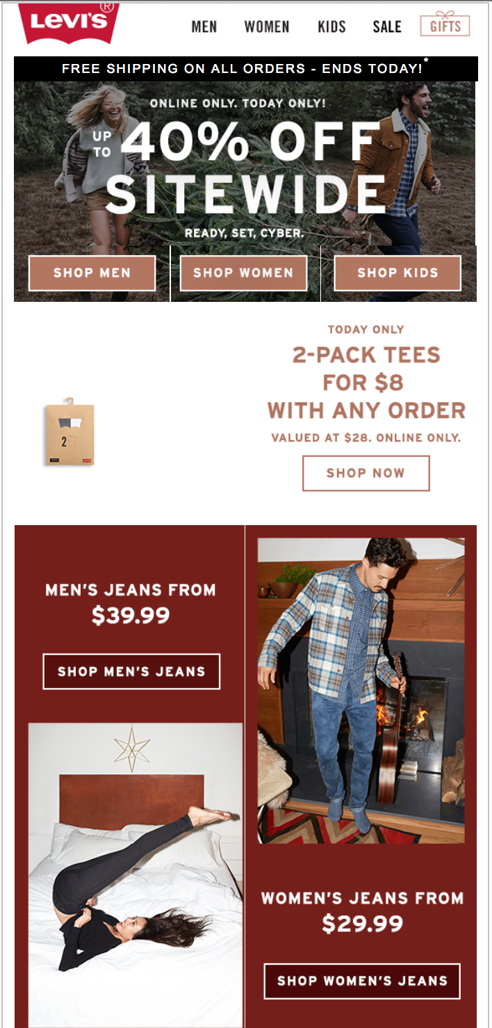 cyber monday deals levi jeans