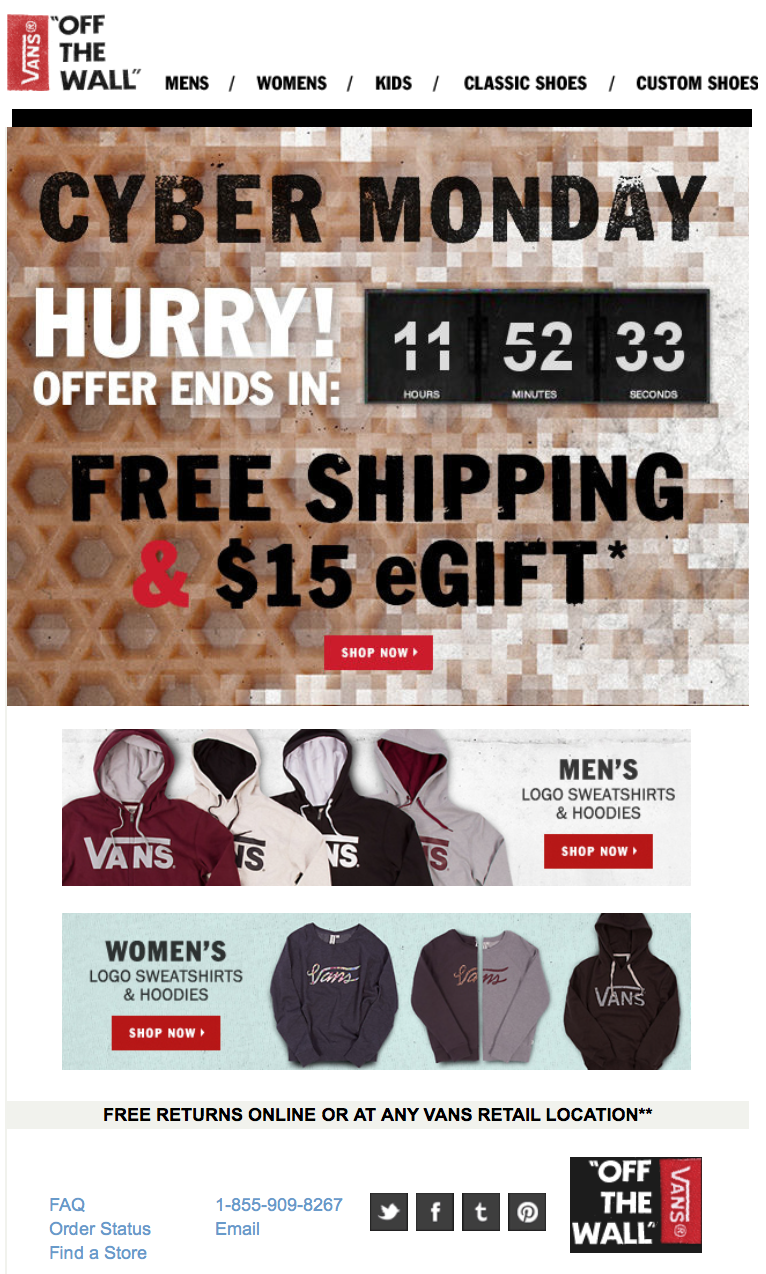 cyber monday deals on vans shoes