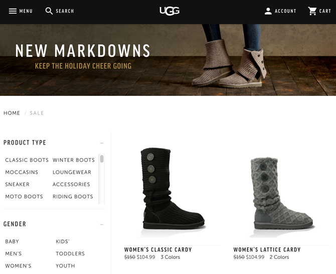 ugg christmas sale