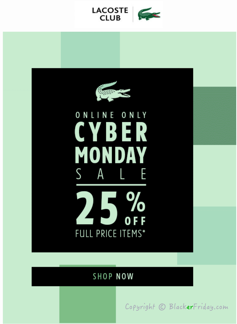 lacoste cyber monday deals