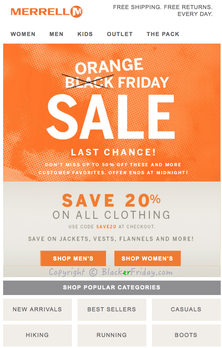 Merrell Cyber Monday 2020 Sale - What 