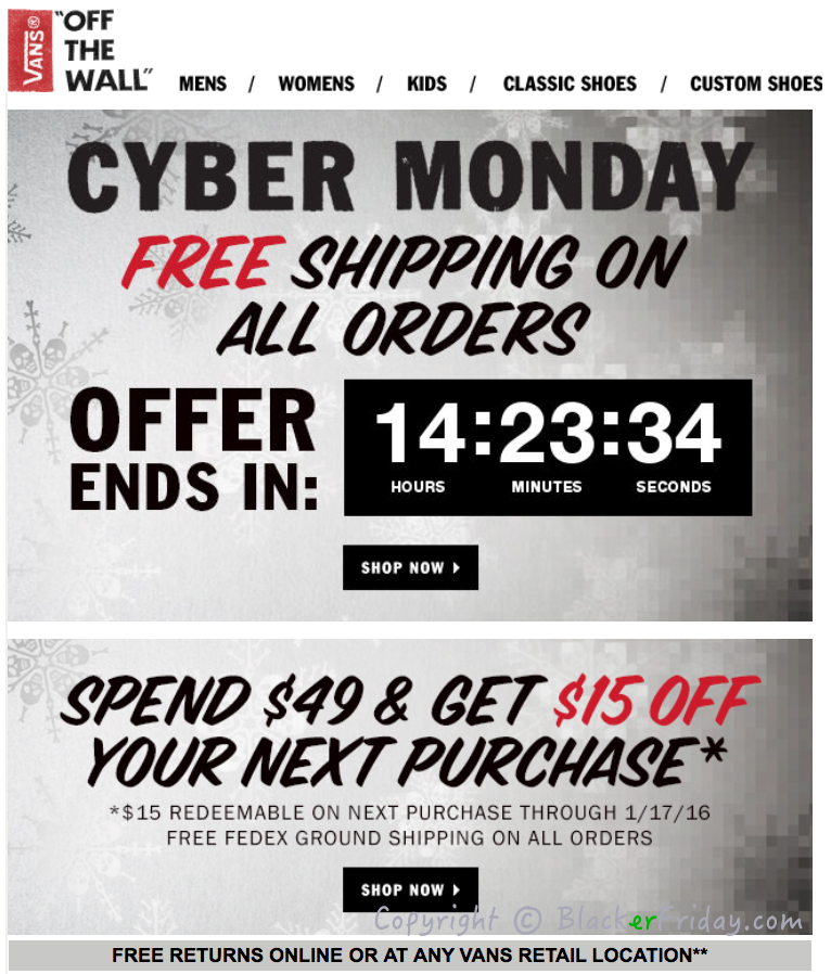 cyber monday deals vans shoes