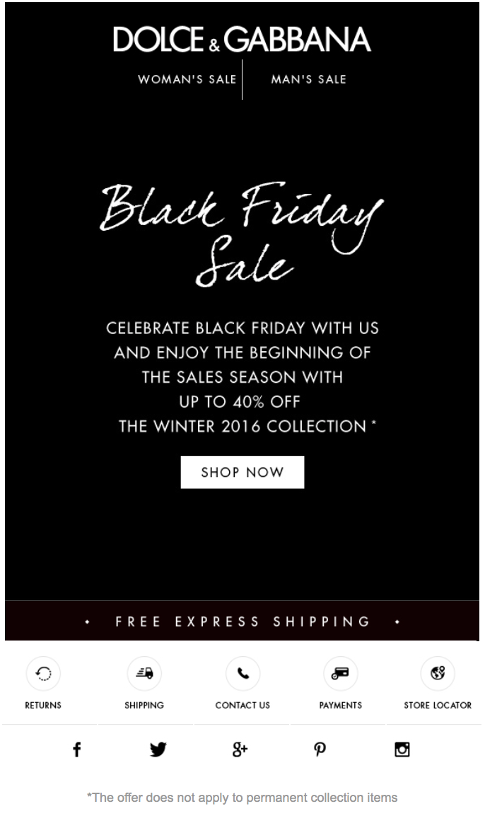 black friday dolce gabbana