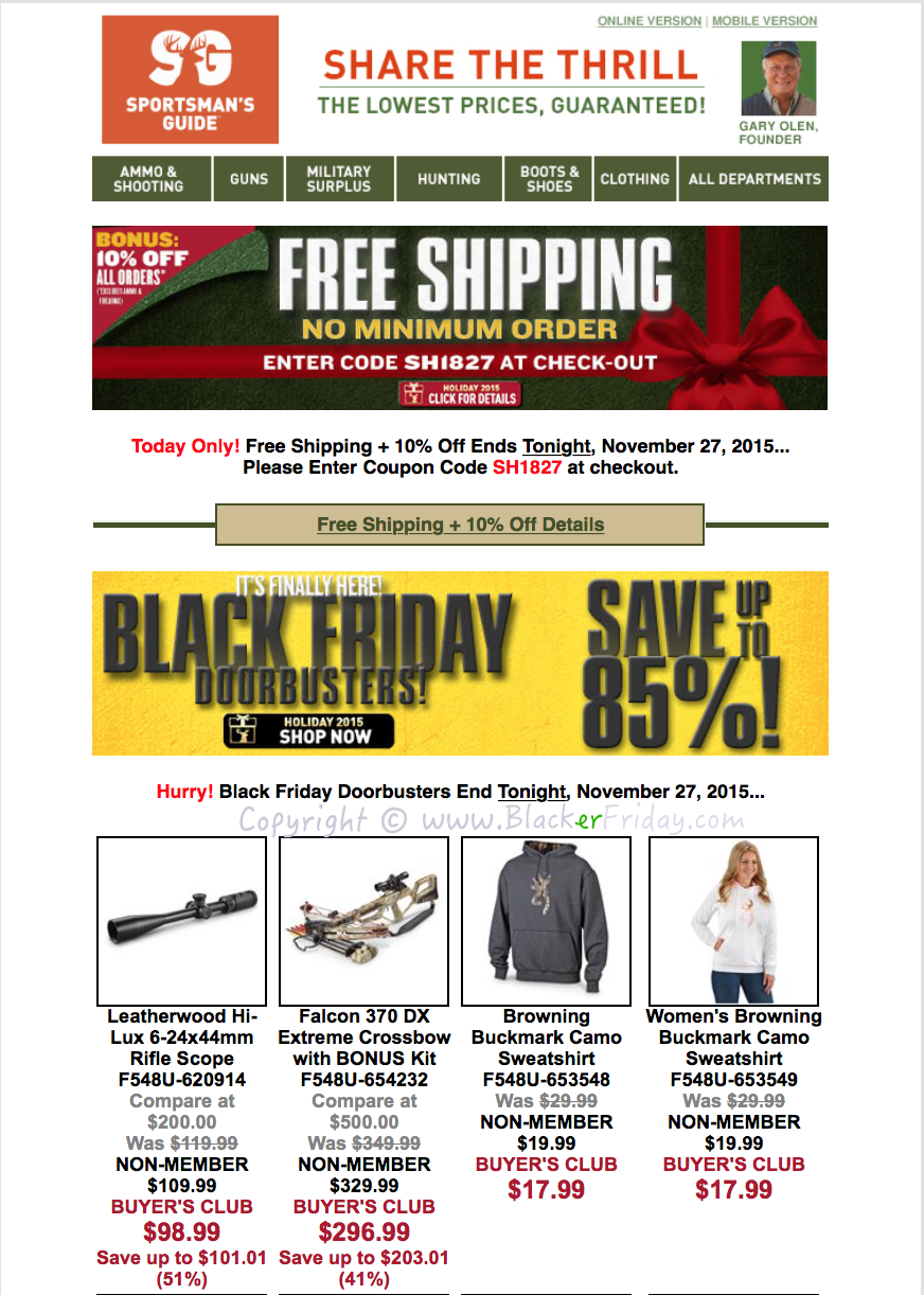 The Sportsman's Guide Black Friday 2021 Sale What to Expect Blacker