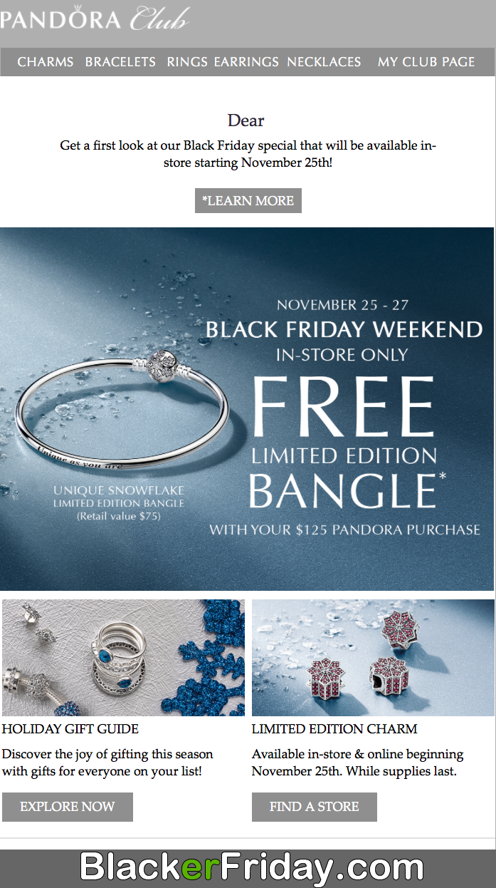 Pandora Black Friday 21 Sale Holiday Charms Blacker Friday