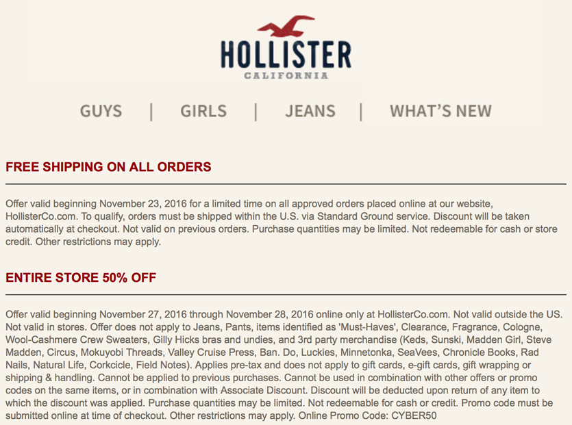 hollister canada prices