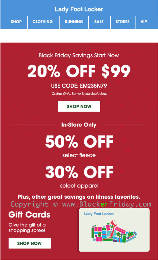 Lady Foot Locker Black Friday 2020 Sale 