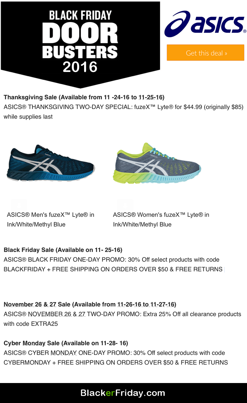 black friday asics running shoes