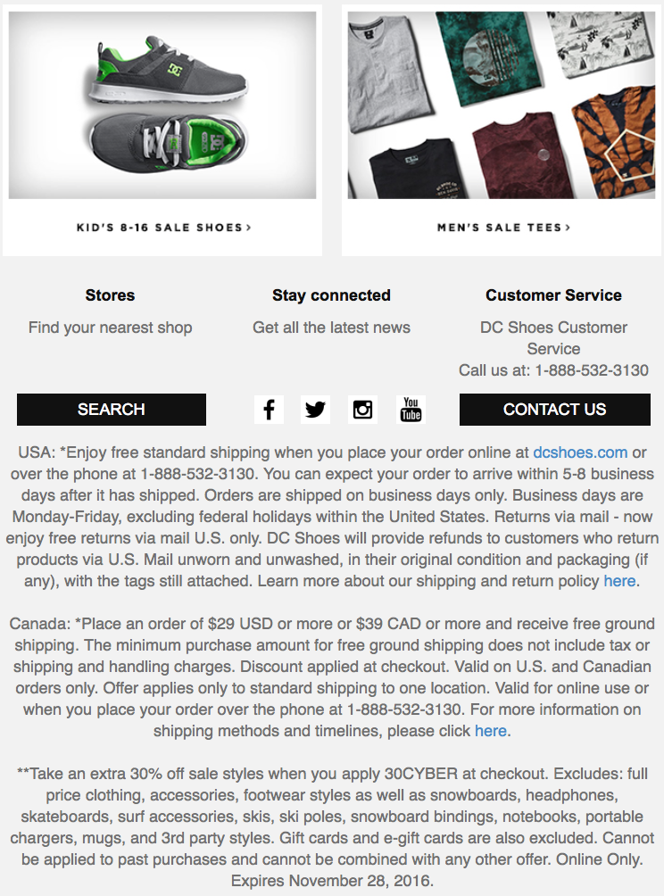 dc shoes cyber monday sale