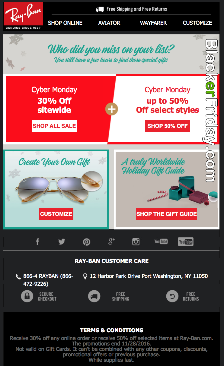 ray ban cyber monday sales