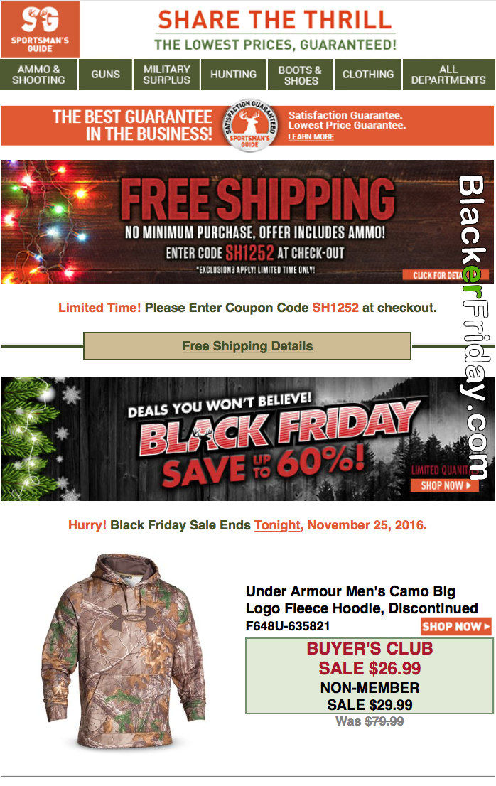 The Sportsman's Guide Black Friday 2021 Sale What to Expect Blacker