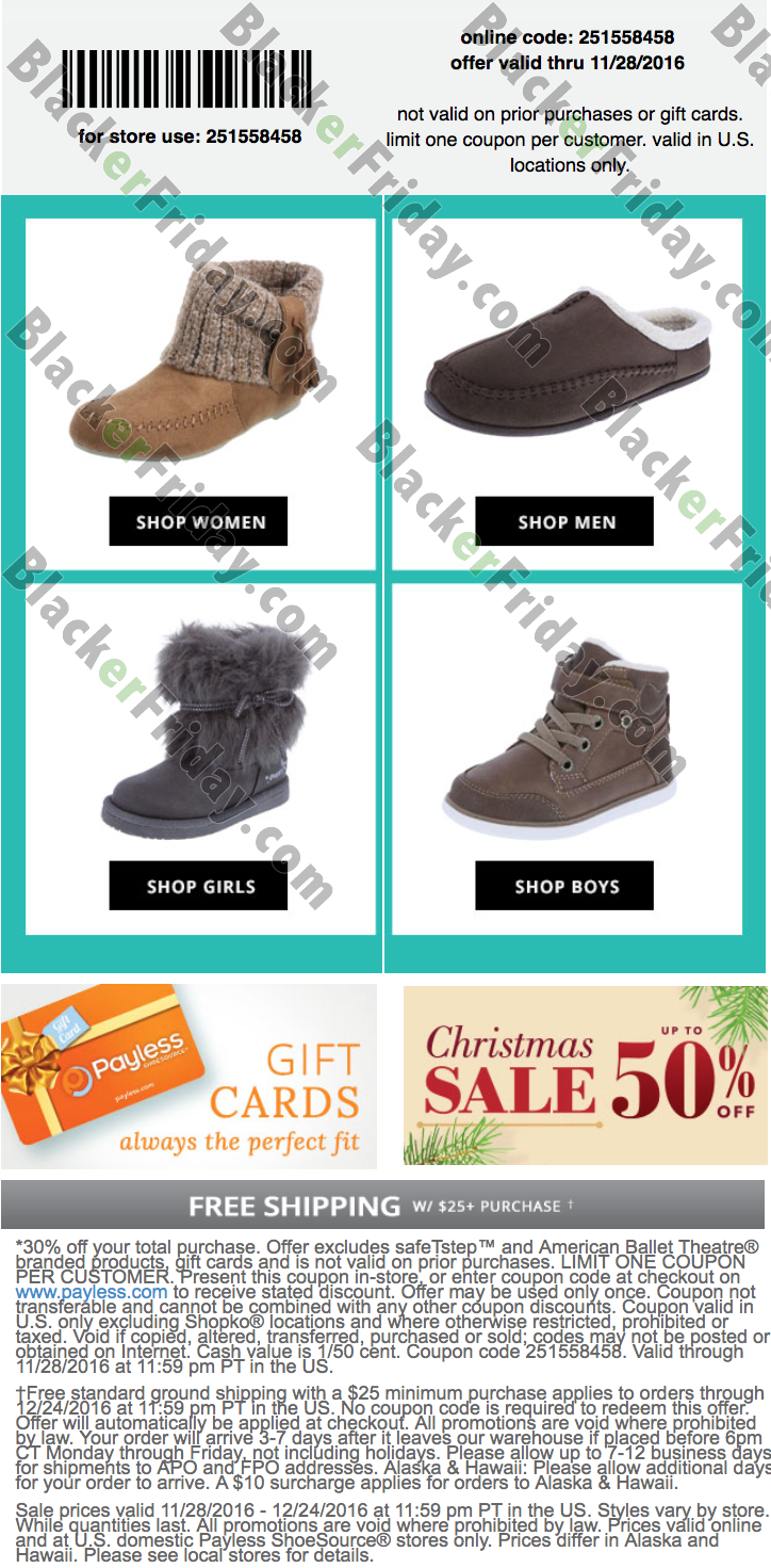Payless cyber hotsell monday 2018