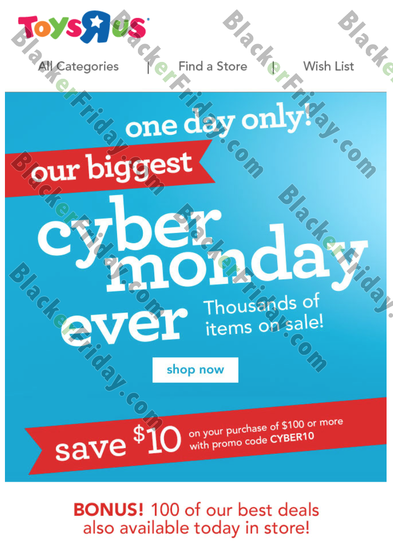 Toys R Us Cyber Monday Sale 2019 - Blacker Friday