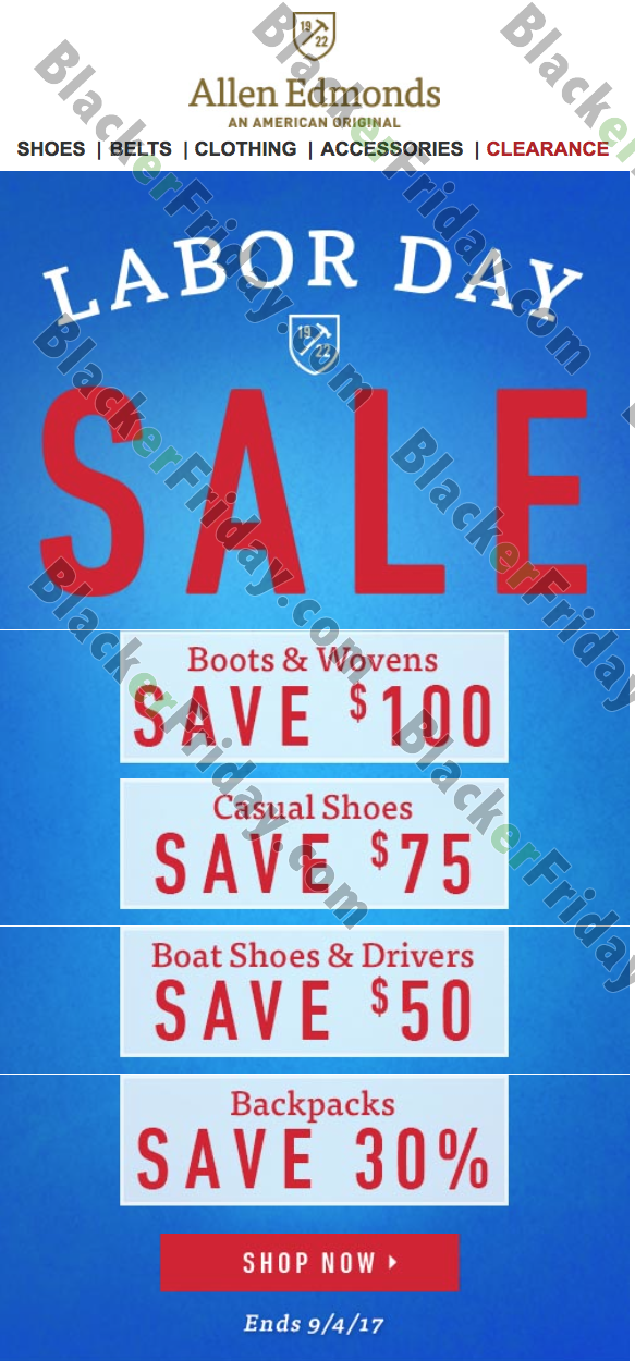 allen edmonds labor day sale