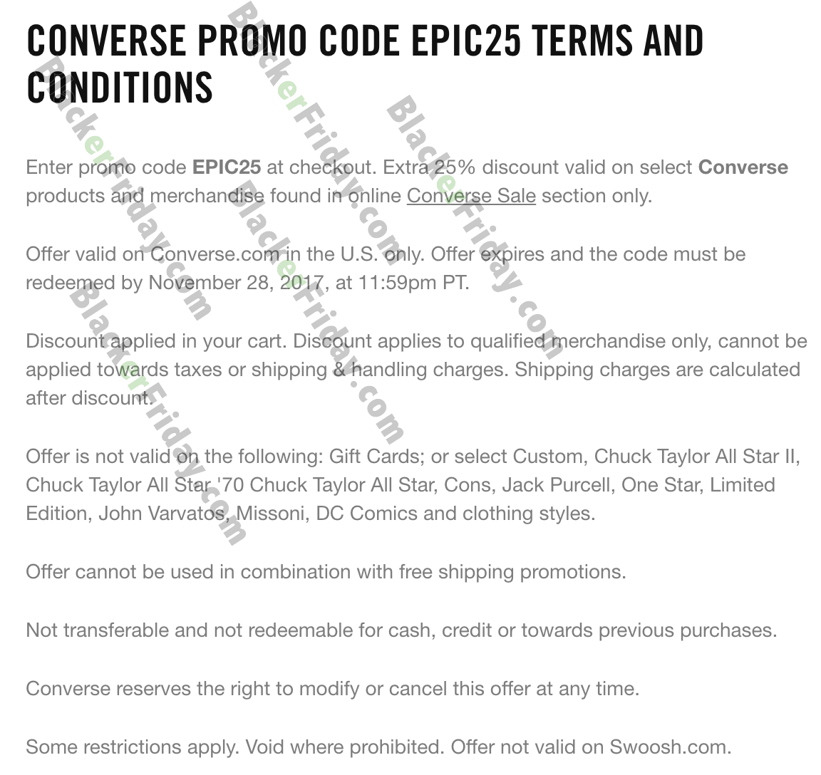 converse promotional code