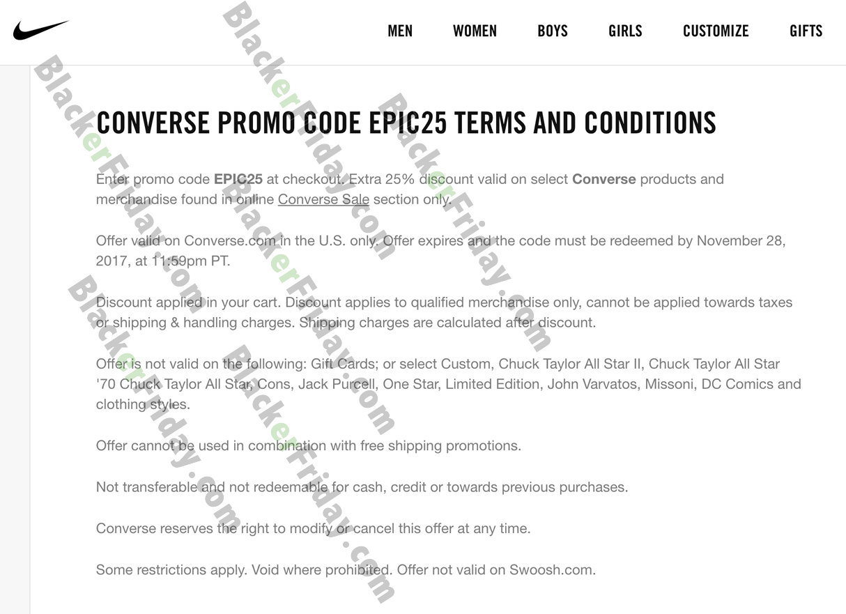 converse promotion code