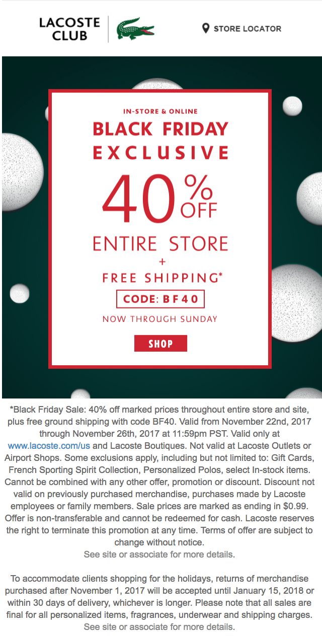 black friday sale lacoste