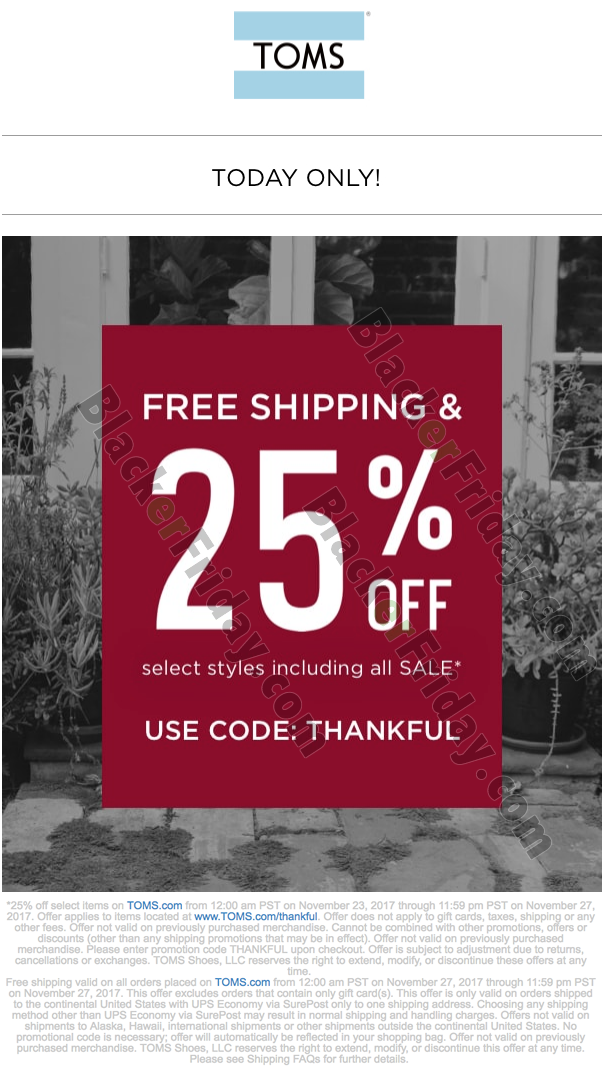 TOMS Shoes Cyber Monday Sale 2020 