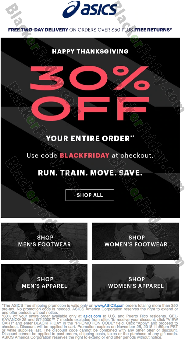 asics thanksgiving sale