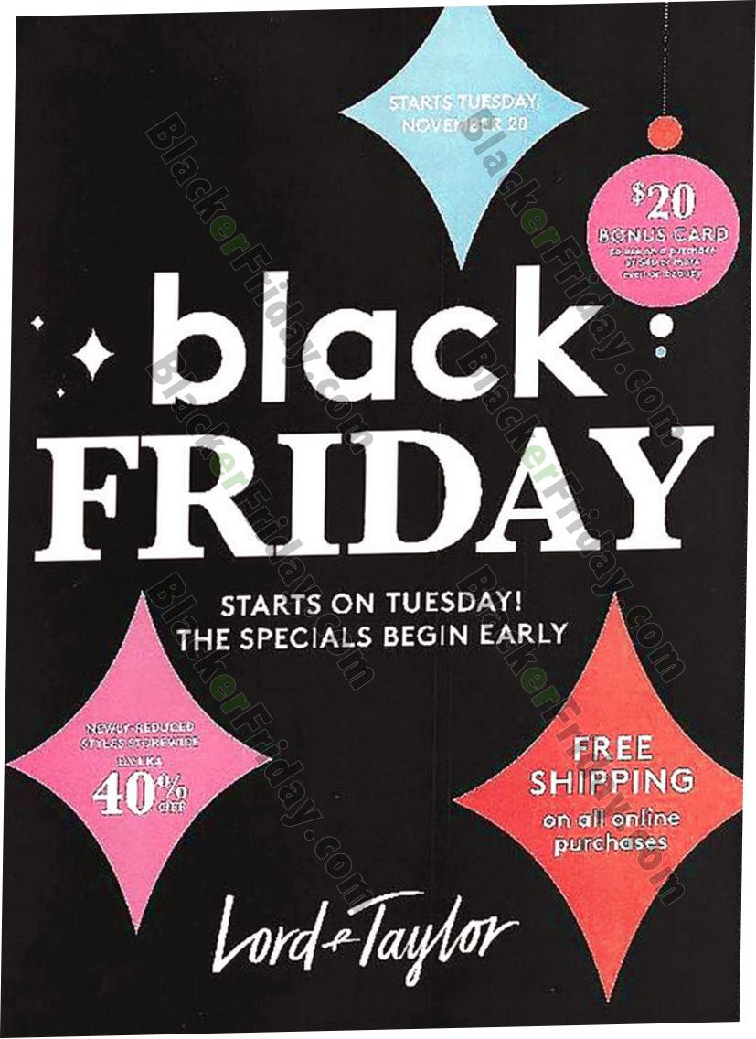 Lord & Taylor Black Friday 2020 Sale - What to Expect - Blacker Friday