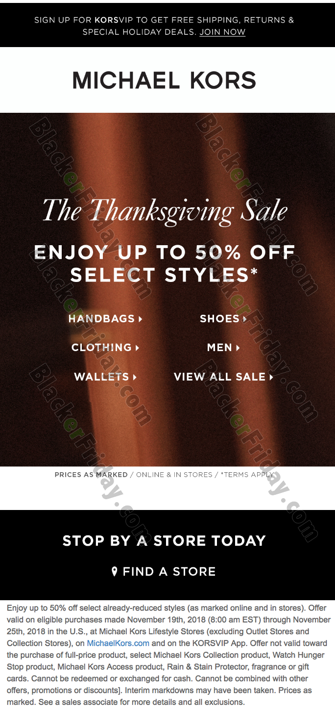 michael kors thanksgiving sale