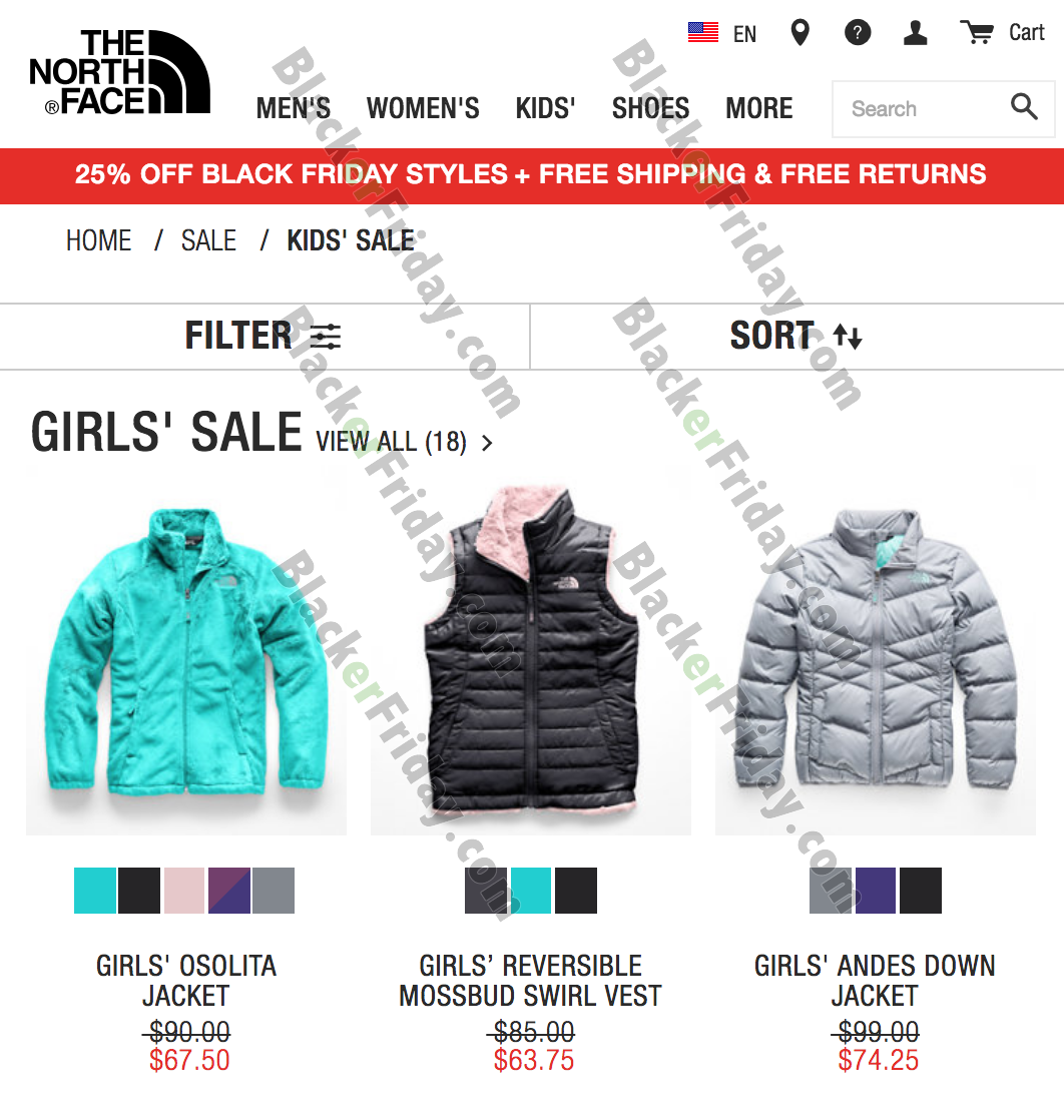 north face jacket black friday 2018