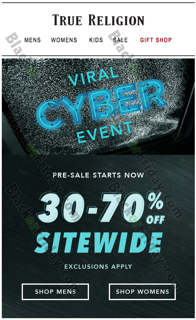 true religion cyber monday promo code