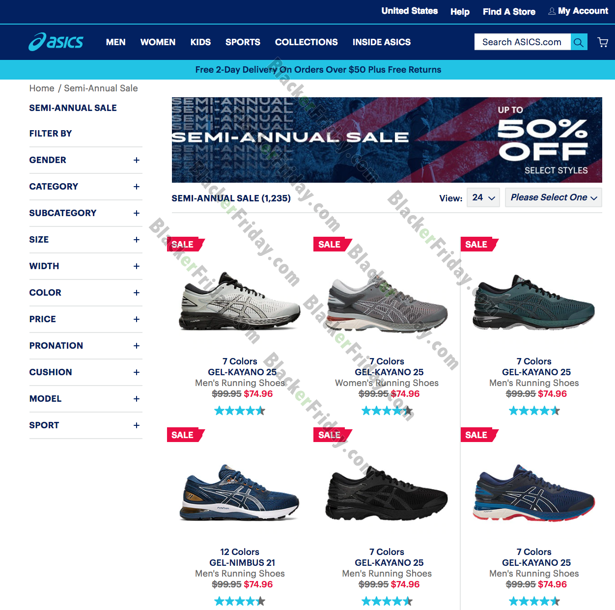 asics semi annual sale