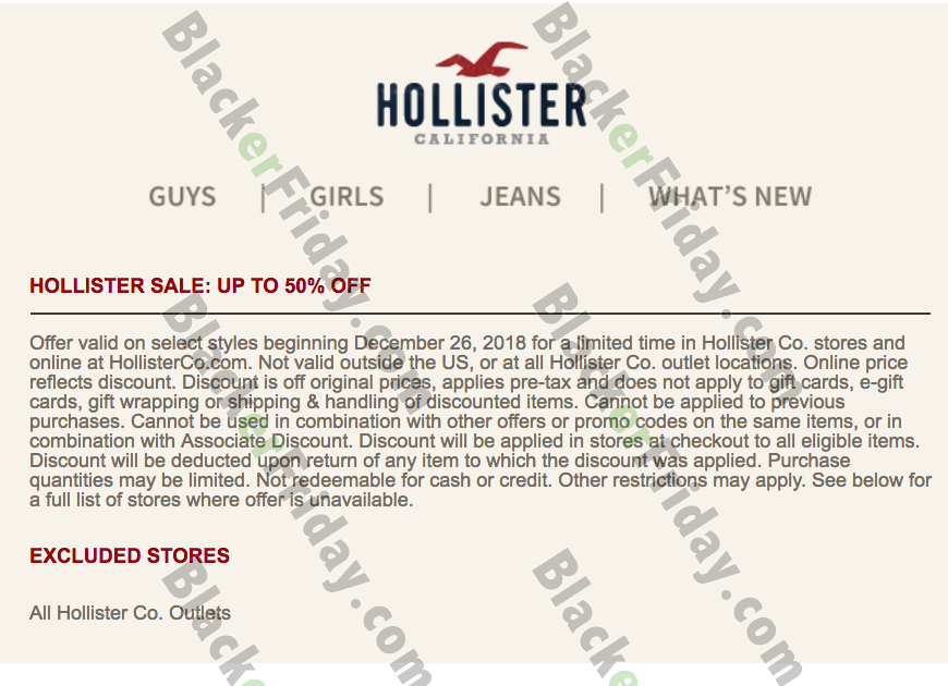 when does hollister have sales