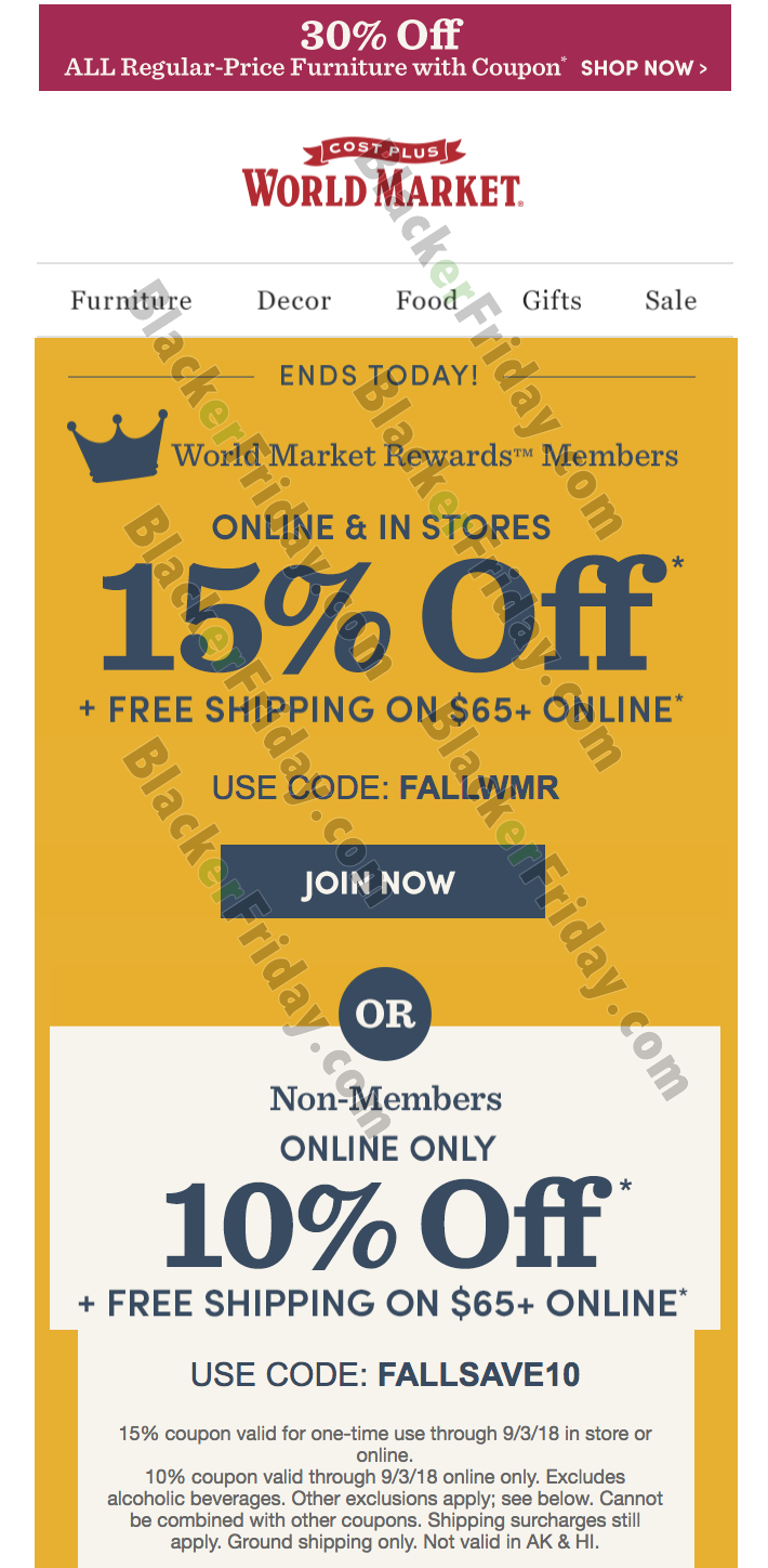 Coupons  World Market