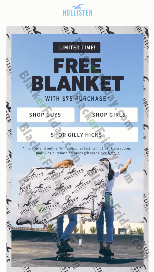 hollister free blanket 2018