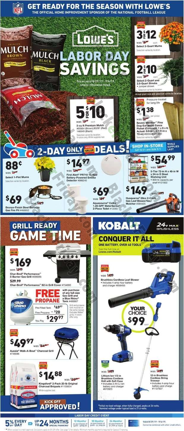 lowe's sales for the week