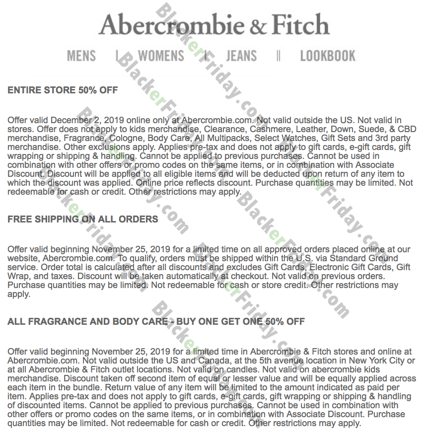 abercrombie cyber monday