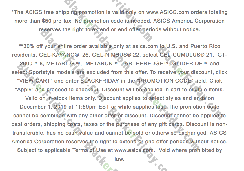 asics promotion code