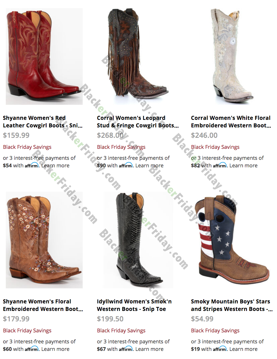 black friday deals on cowboy boots