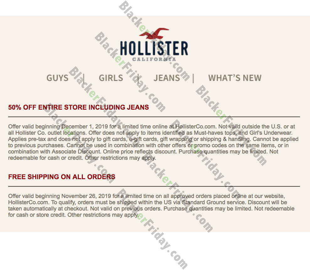 hollister free shipping